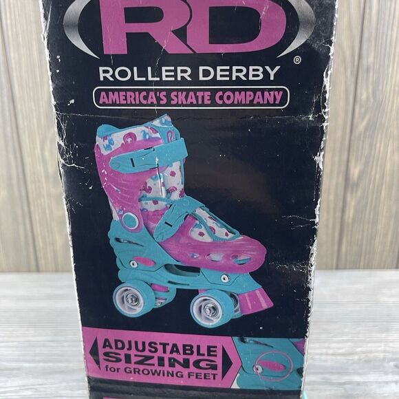 Roller Derby Girls Skates Size 12-2 (Adjustable Sizes) Mermaid Pink Green - Picture 7 of 16